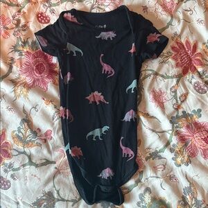 Kyte BABY Black Dinosaur Bodysuit